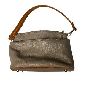 Divina Firenze Small Tan Crossbody Made In Italy Pebble Leather